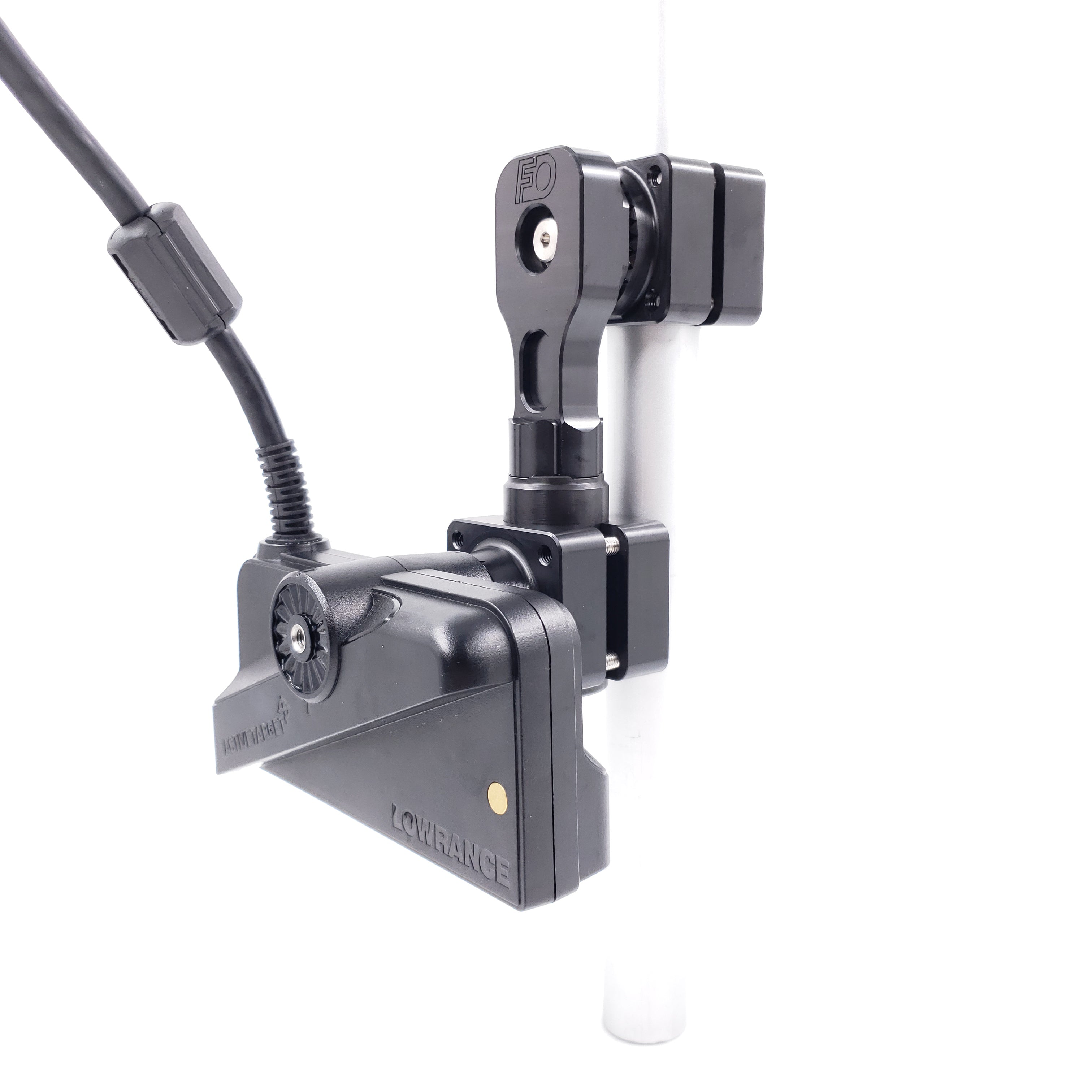 DOMINATOR-ULTIMATE LOWRANCE ACTIVE TARGET ADJUSTABLE SCOUT MODE MOUNT WITH ZERO DEG PKG FOR 1.5" POLES