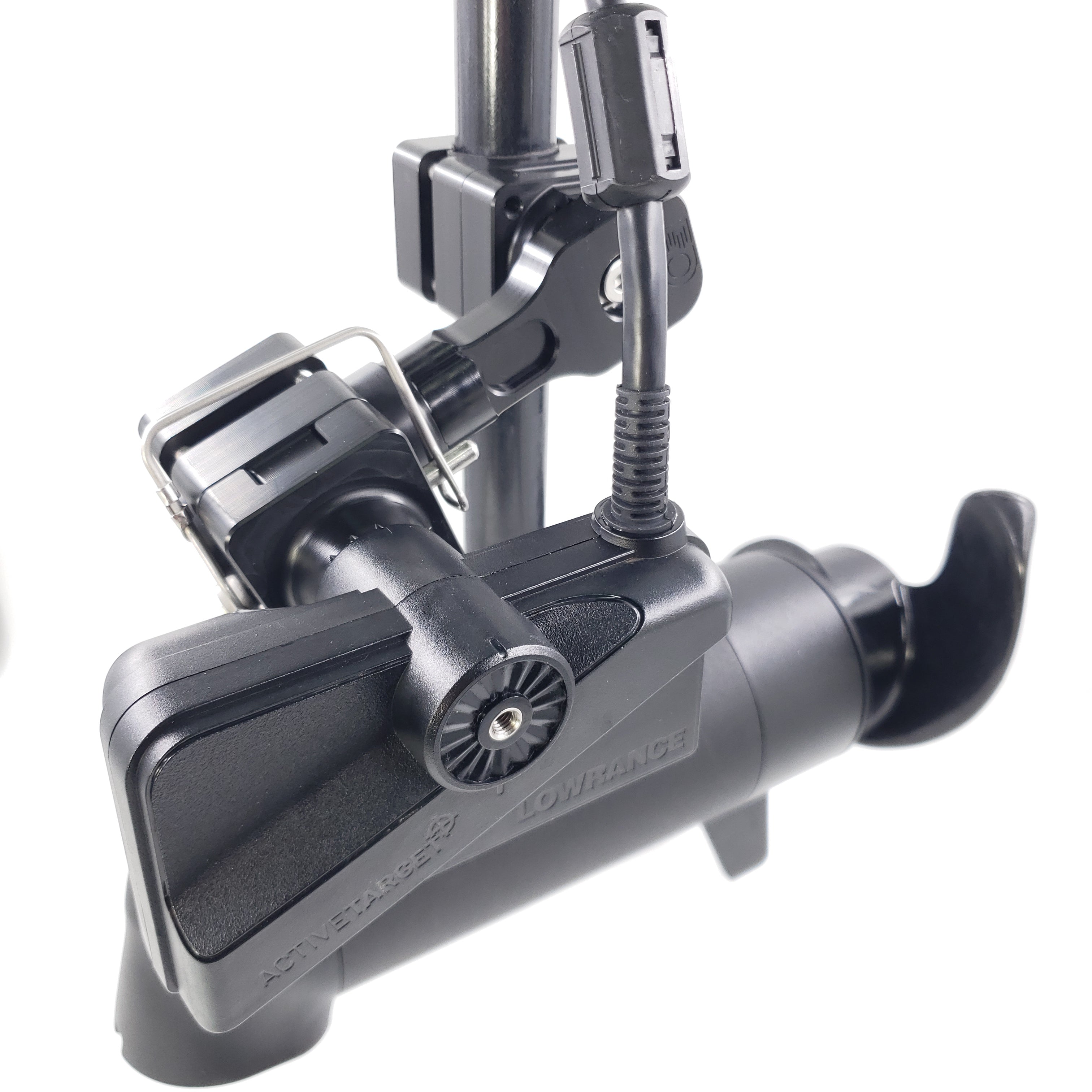 DOMINATOR-LOWRANCE ACTIVE TARGET QUICK RELEASE MOUNT FOR MINN KOTA UTREX QUEST TROLLING MOTOR / F.O. LINK SPACER INCLUDED