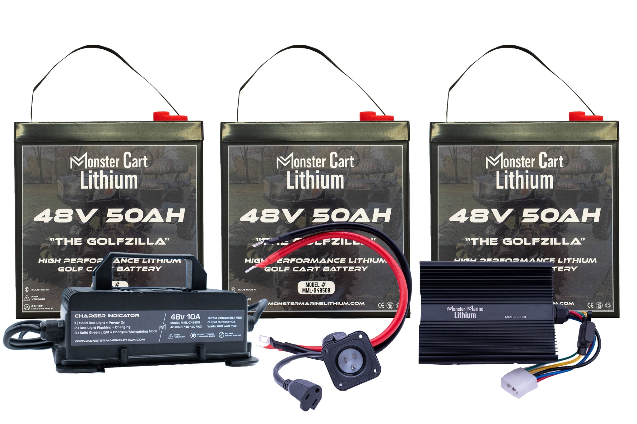 GIGANTIC BUNDLE 48v 400Ah- (8) 48V 50AH LITHIUM & (2) 48V 10A WATERPROOF CHARGER