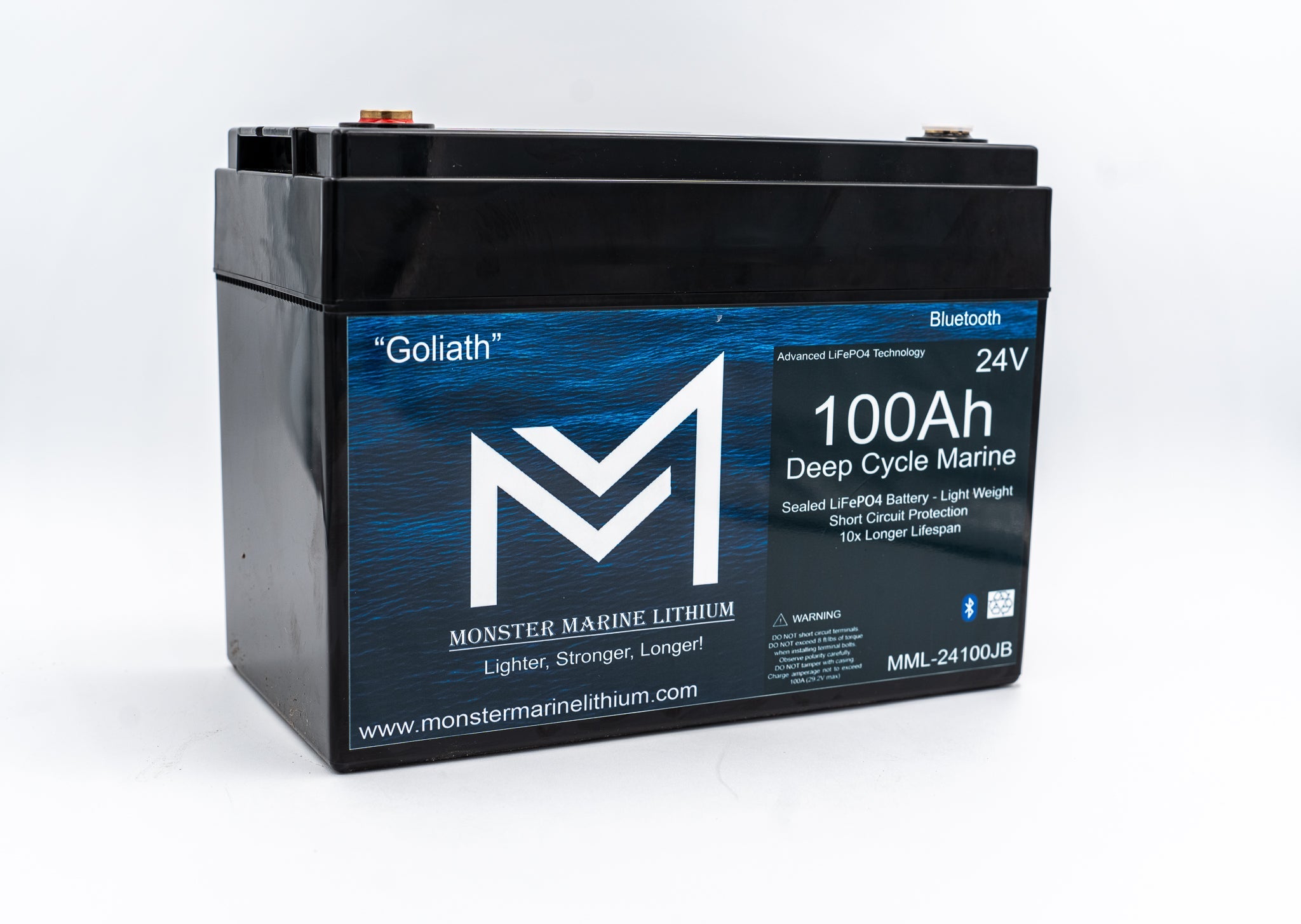 24V 100Ah Lithium Marine Trolling Motor Battery "Goliath" - Bluetooth