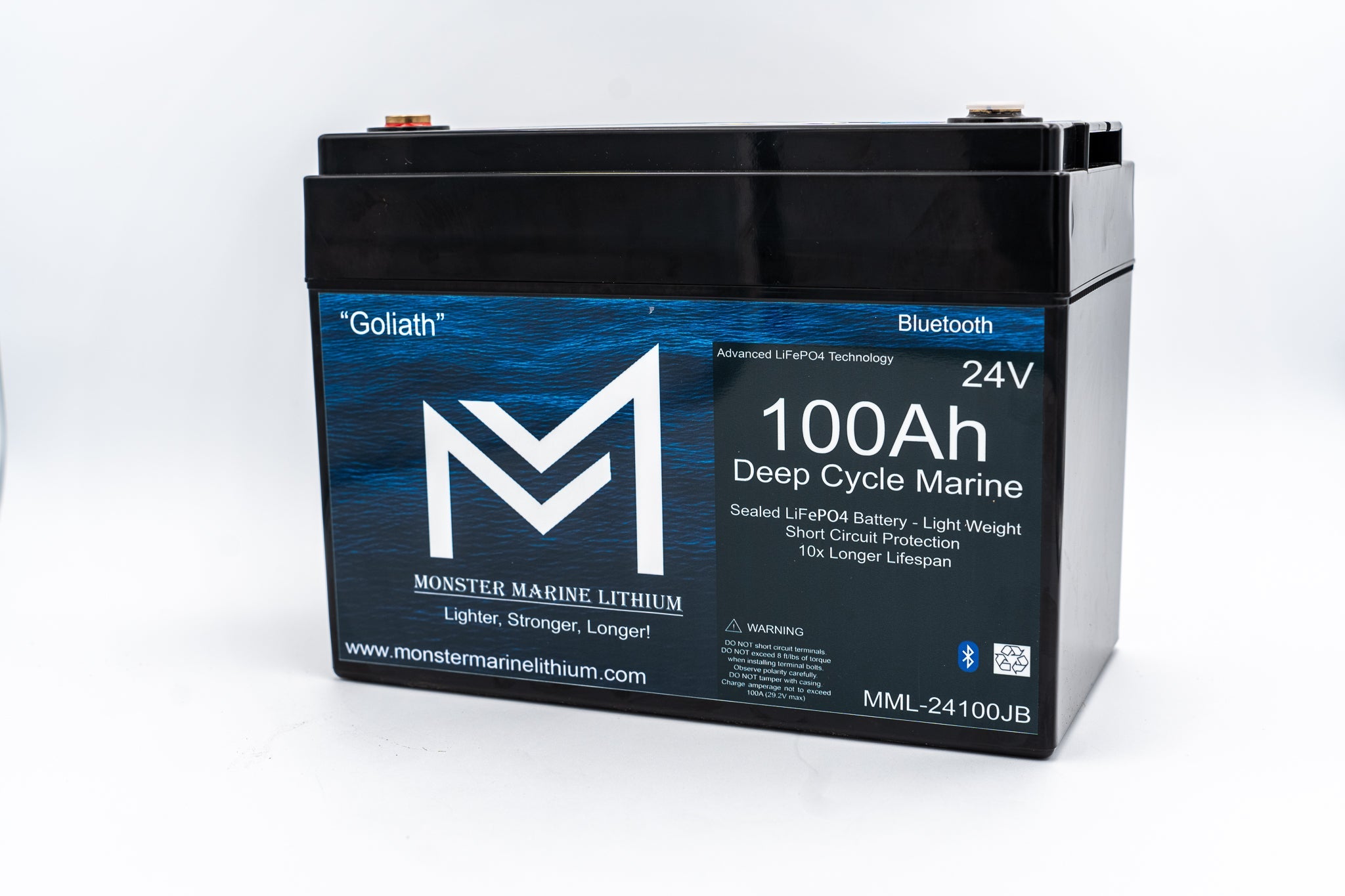 24V 100Ah Lithium Marine Trolling Motor Battery "Goliath" - Bluetooth