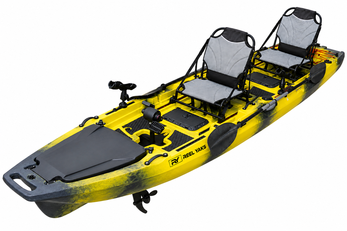 13.8ft Rocket Propeller Drive Tandem & Solo Modular Fishing Kayak | Propeller Drive | 550lbs Capacity | 3 Piece