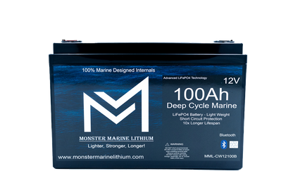 12v 100Ah Bluetooth Deep Cycle Lithium Marine Battery Group 31