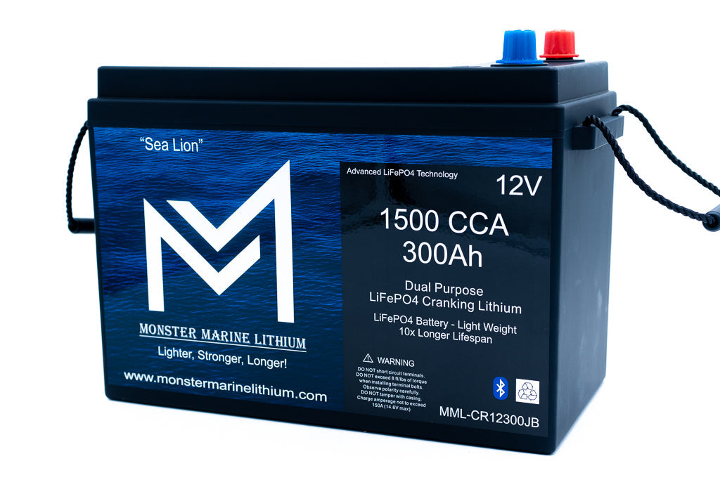 1500 CCA 300AH Dual Purpose Cranking Lithium Bluetooth "Sea Lion"