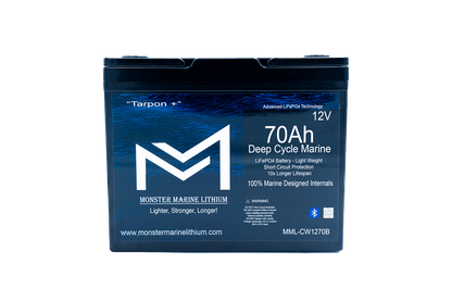 12v 70Ah Deep Cycle Lithium Marine Battery "Tarpon" Bluetooth
