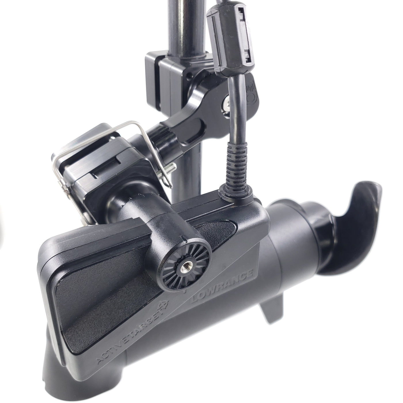 DOMINATOR-LOWRANCE ACTIVE TARGET QUICK RELEASE MOUNT FOR MINN KOTA UTREX QUEST TROLLING MOTOR / F.O. LINK SPACER INCLUDED