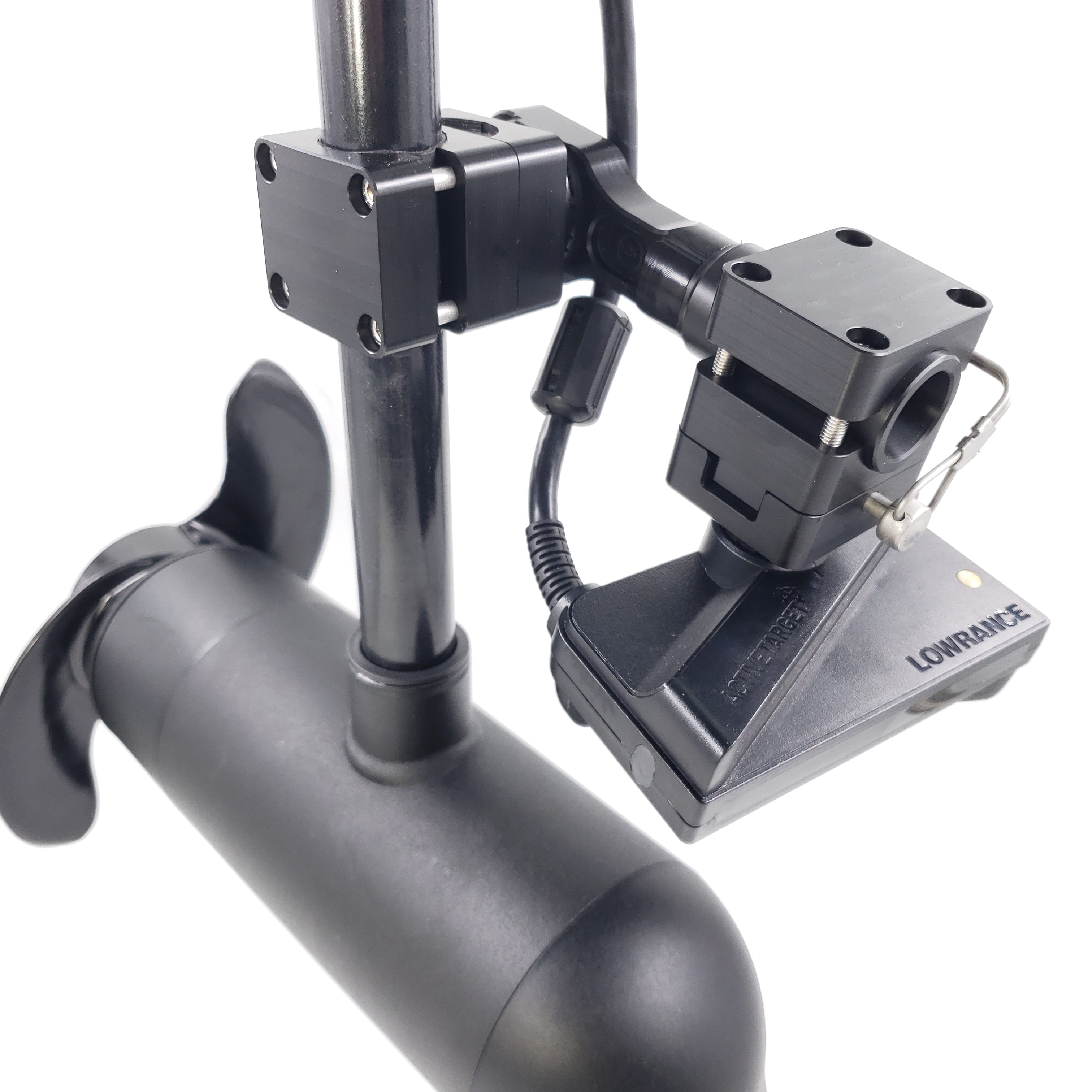 DOMINATOR-LOWRANCE ACTIVE TARGET QUICK RELEASE MOUNT FOR TROLLING MOTOR / F.O. LINK SPACER INCLUDED