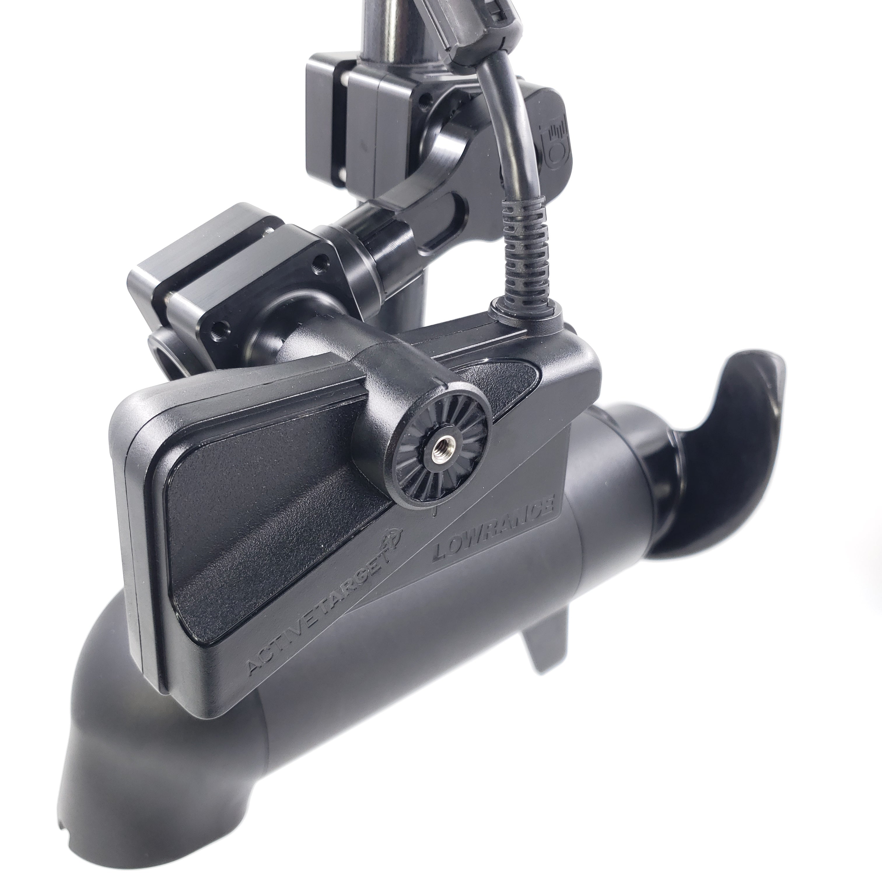 DOMINATOR-LOWRANCE ACTIVE TARGET MOUNT FOR MINN KOTA ULTREX QUEST TROLLING MOTOR / F.O. LINK SPACER INCLUDED