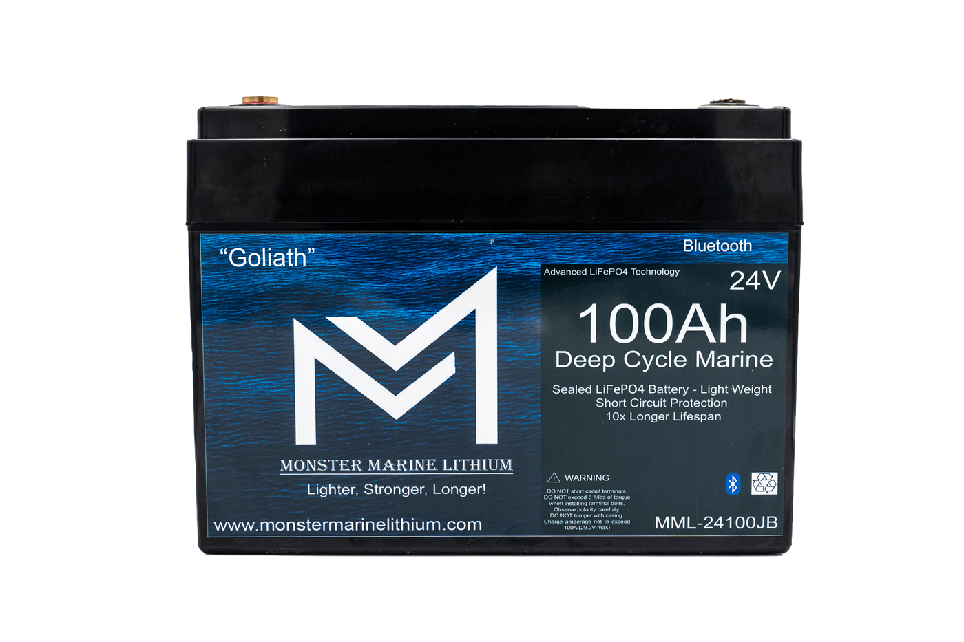 24V 100Ah Lithium Marine Trolling Motor Battery "Goliath" - Bluetooth