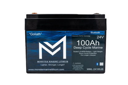 24V 100Ah Lithium Marine Trolling Motor Battery "Goliath" - Bluetooth