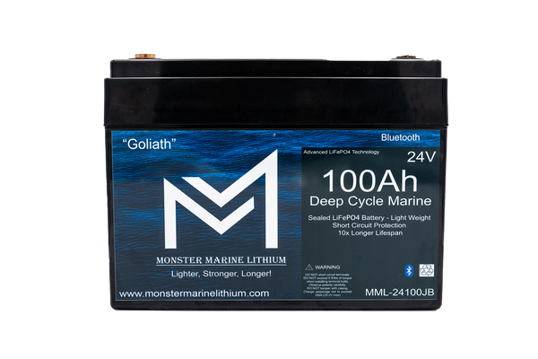 24V 100Ah Lithium Marine Trolling Motor Battery "Goliath" - Bluetooth