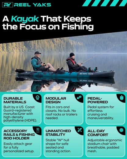 Raptor 14ft Tandem | Fin Drive | Modular Fishing Kayak
