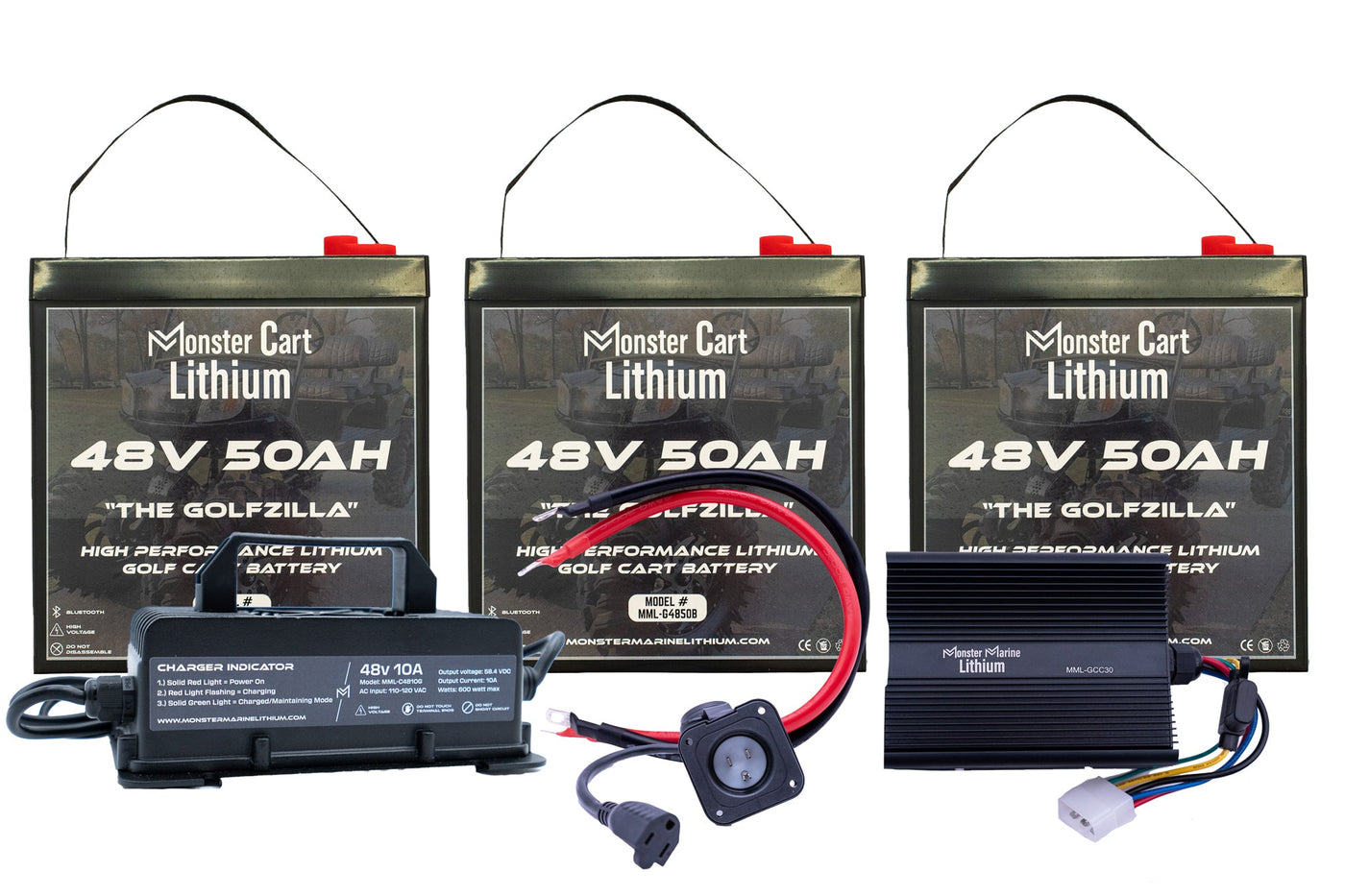 GIGANTIC BUNDLE 48v 400Ah- (8) 48V 50AH LITHIUM & (2) 48V 10A WATERPROOF CHARGER