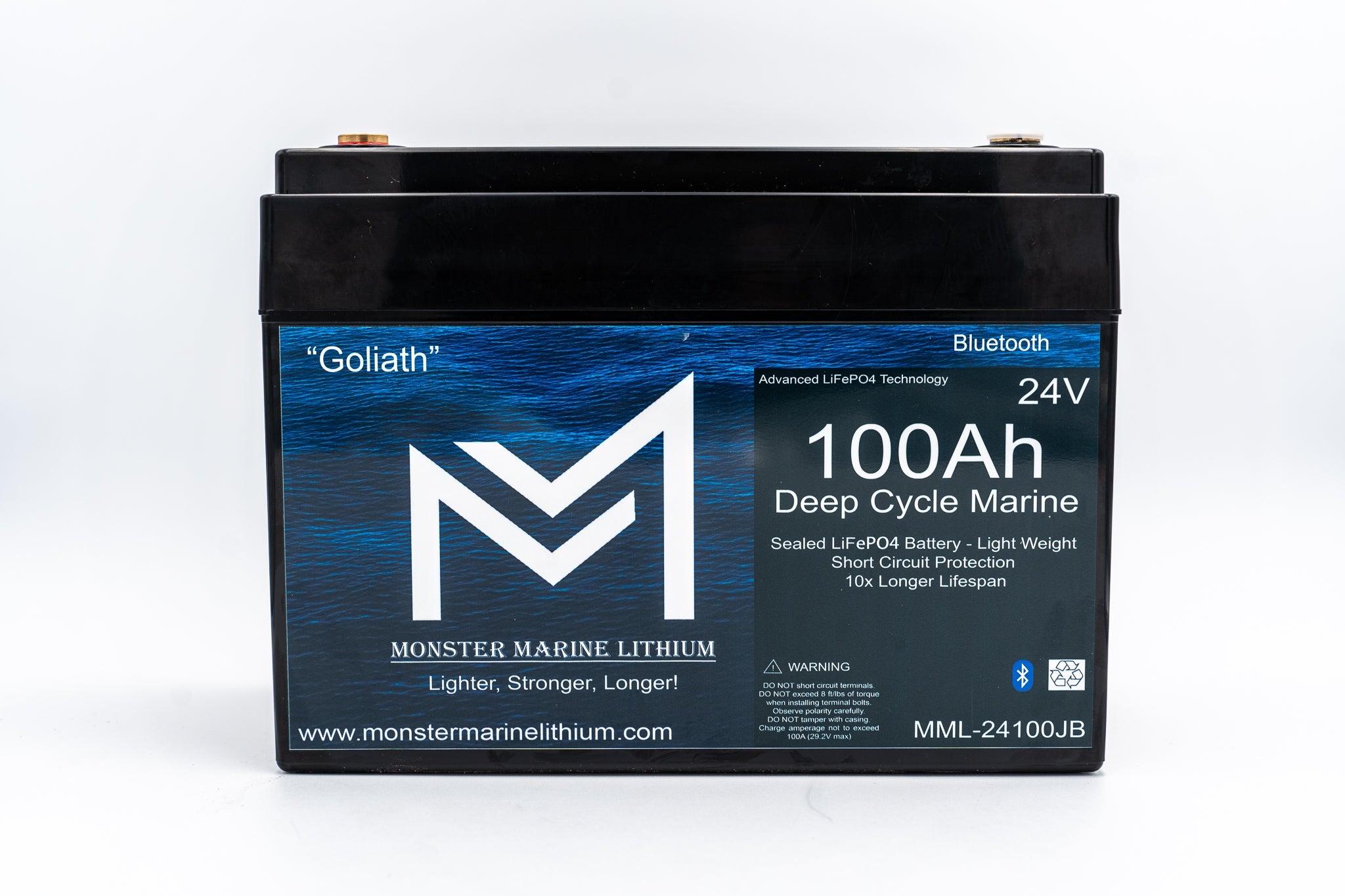 24V 100Ah Lithium Marine Trolling Motor Battery "Goliath" - Bluetooth