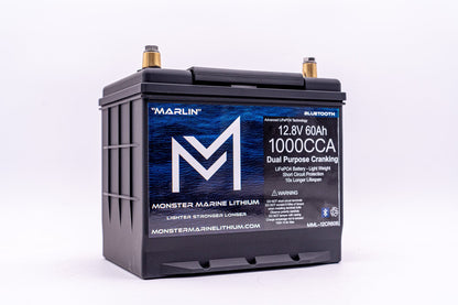 1000CCA 12V 60Ah Dual Purpose Cranking Lithium Battery - BLUETOOTH - MML-12CR60B