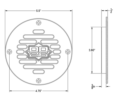 Billet Aluminum Drain Plate with Screen 4" Round for Boats
