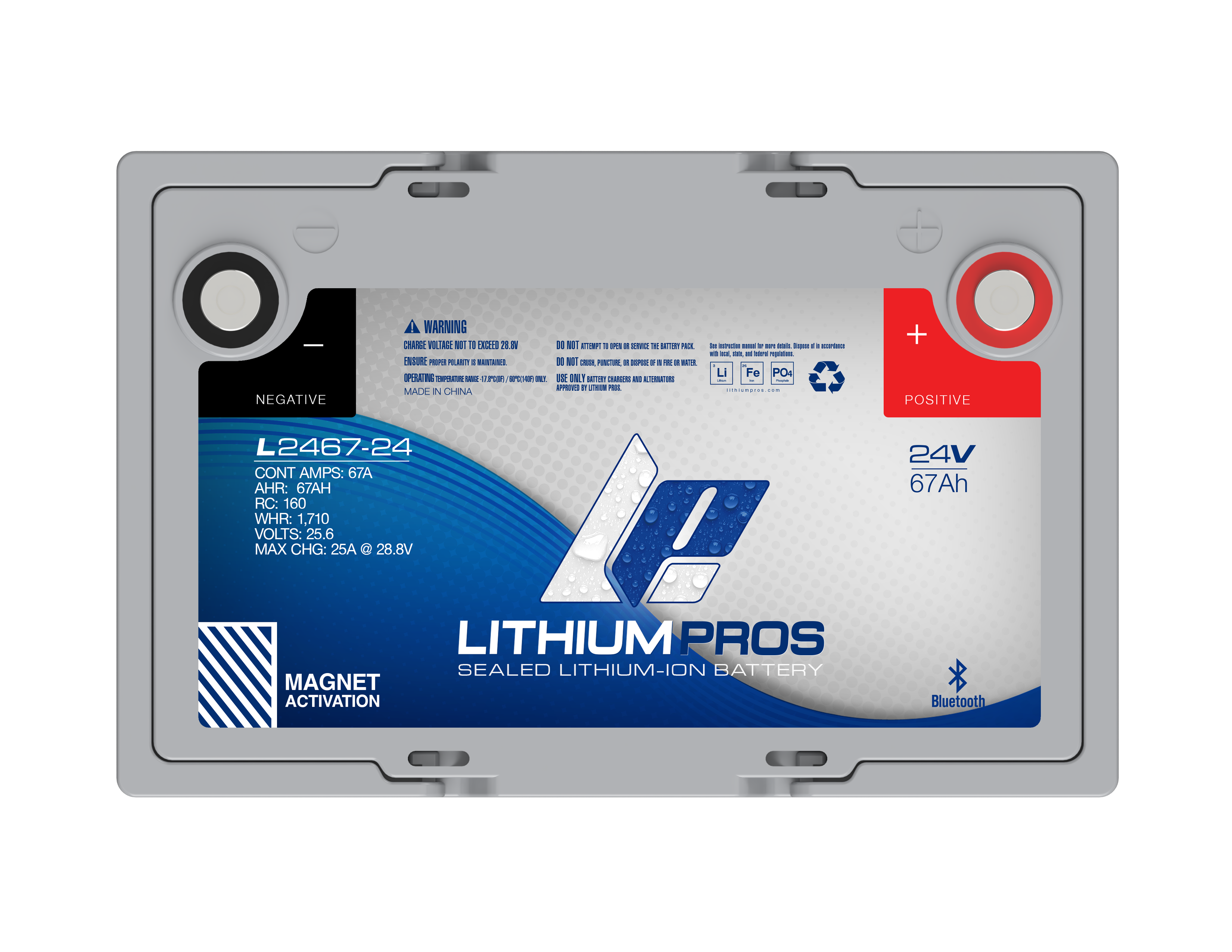 Lithium Pros L2467-24 24V 67Ah BlueTooth Lithium Ion Trolling Battery