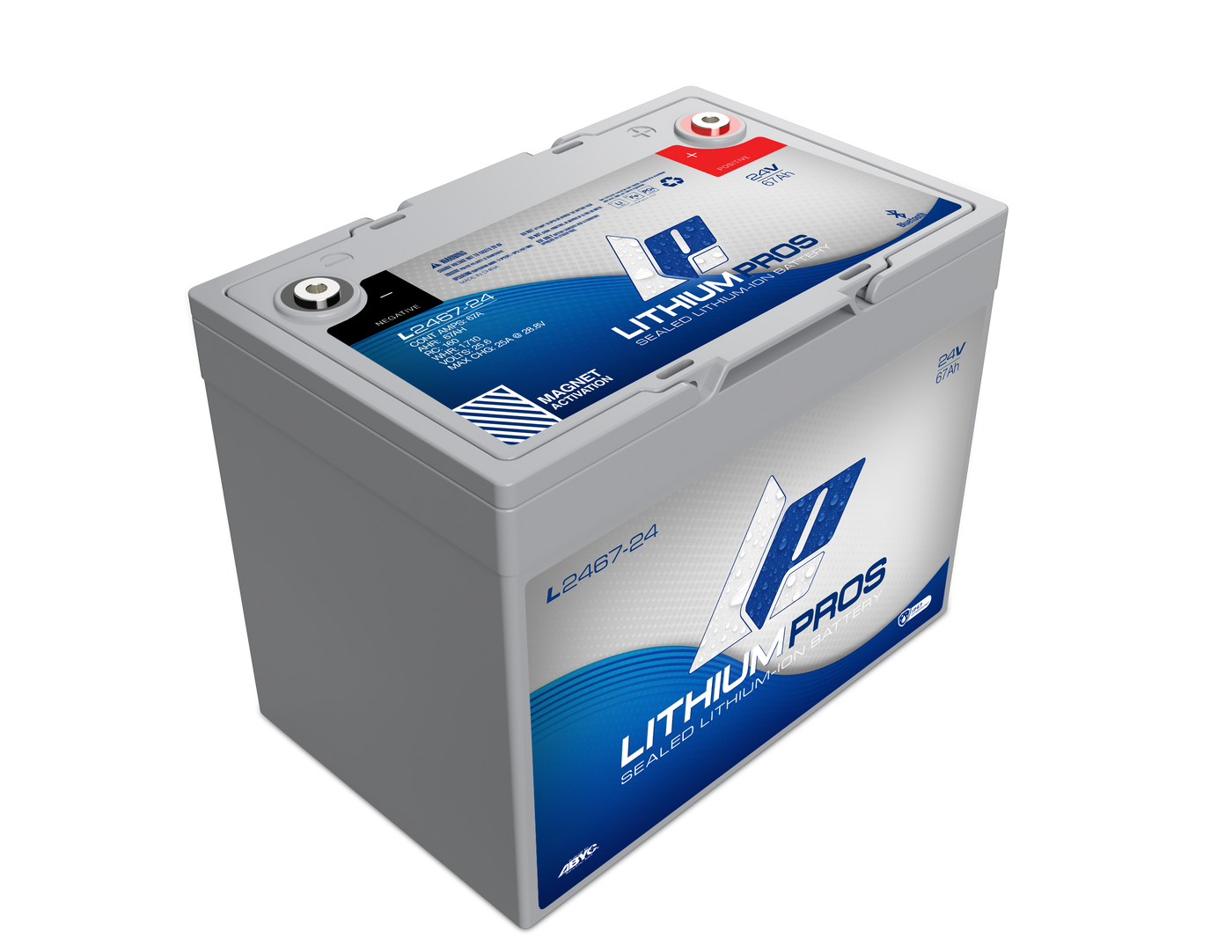 Lithium Pros L2467-24 24V 67Ah BlueTooth Lithium Ion Trolling Battery