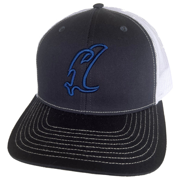 "Vic" Outline Navy/White Adjustable Hat
