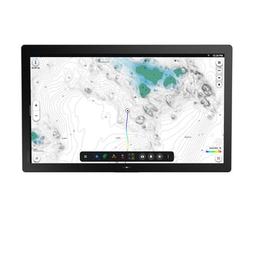 Simrad NSO 4-24. NEON OS, 24-inch Glass-bridge multi-function display. Qualcomm 8-core processor. Full HD touchscreen. Gigabit Ethernet, WIFI, Video In and Out. Next-generation C-MAP DISCOVER X chart included