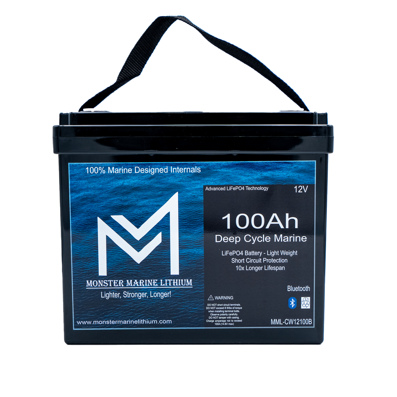 12v 100Ah Slim Series Bluetooth Deep Cycle Lithium Marine Battery Group 24