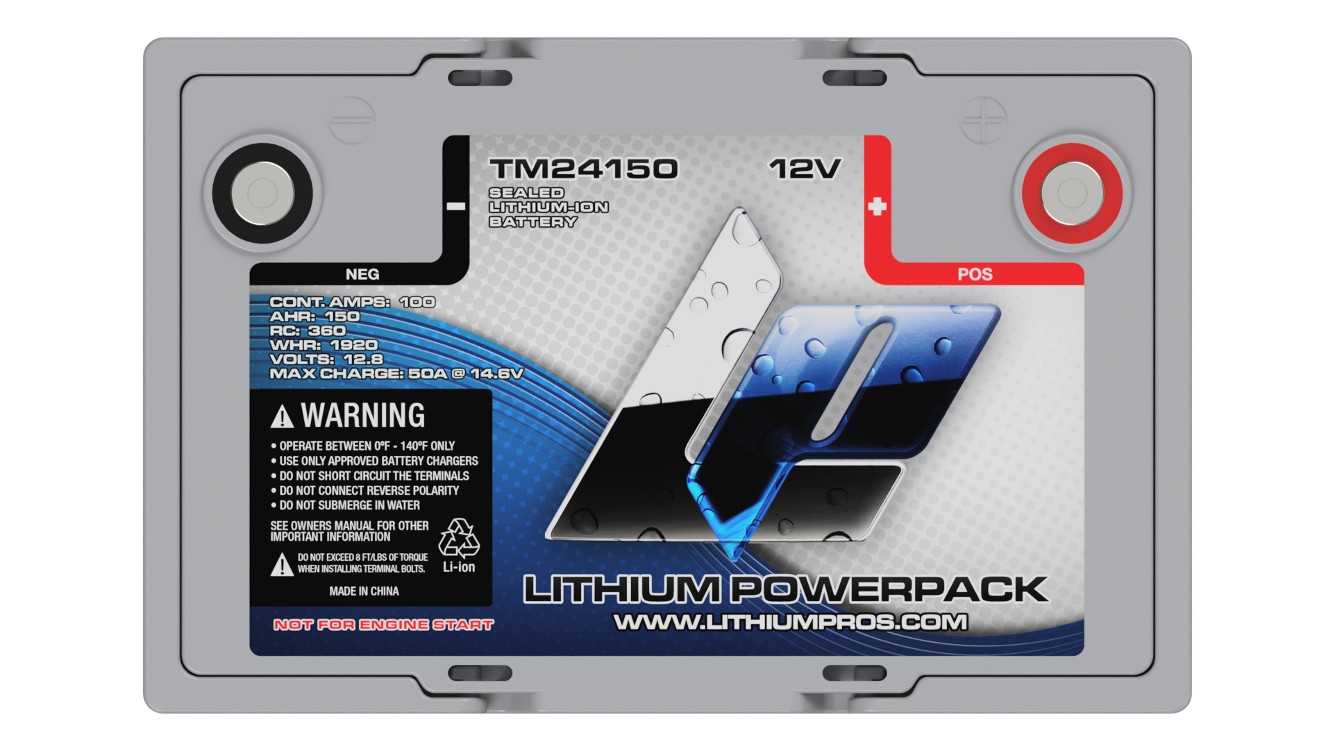 Lithium Pros TM24150 150Ah Lithium Ion 12 Volt Battery